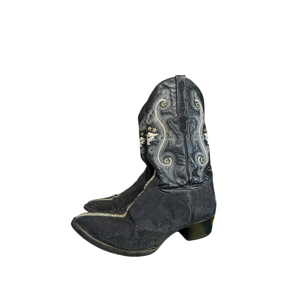 El General 1901 Mens Exotic Stingray Black Leather Sz 12 Made Mexico Embroidered